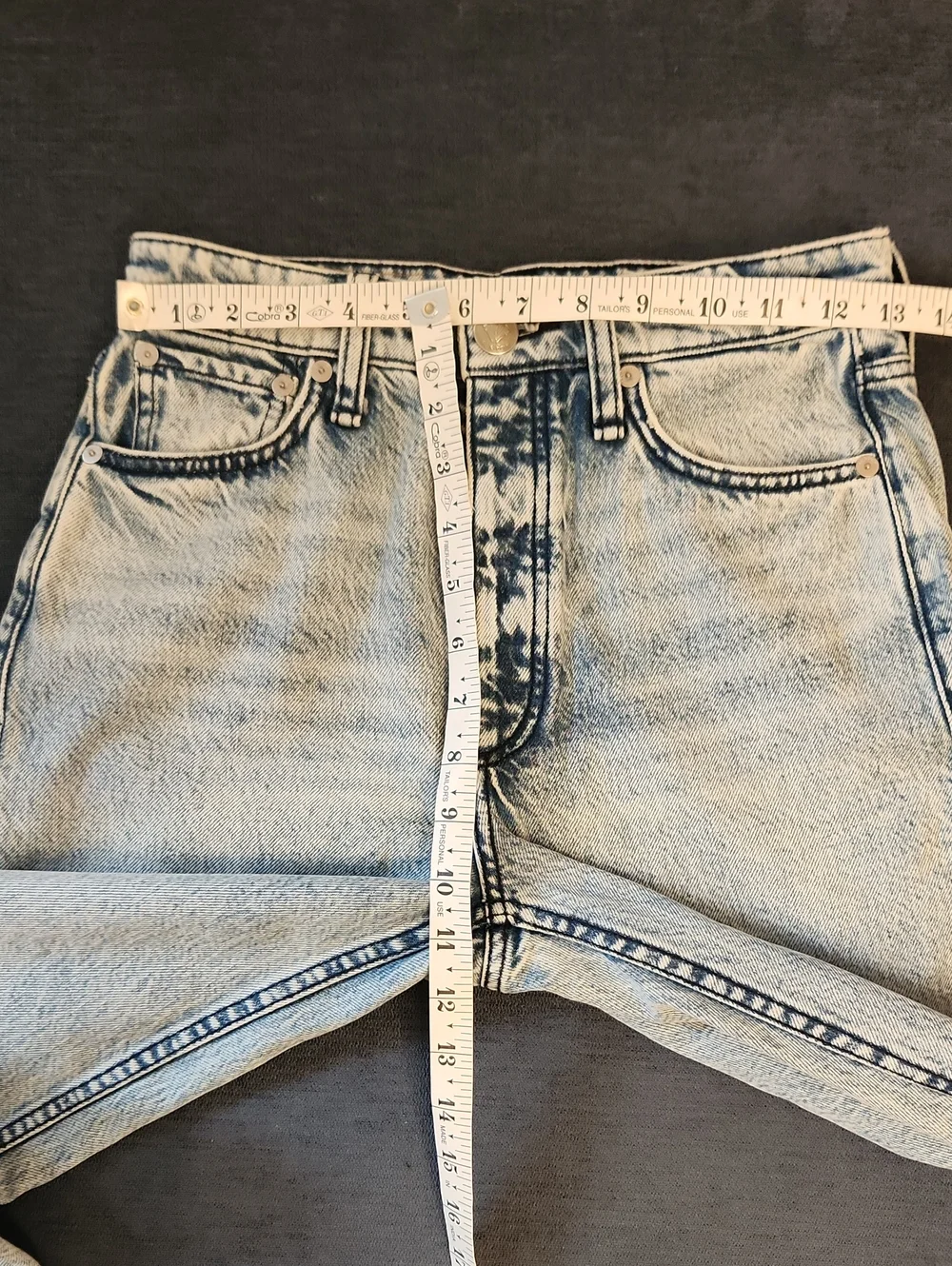 rag & bone Alex High-Rise Ankle Straight Light Wash Button-fly Jeans Size 24